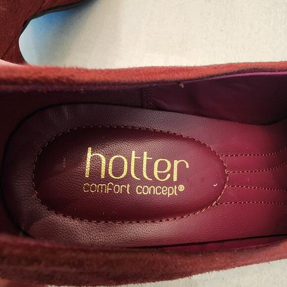 Hotter Comfort Concept Women's Heels SZ 7 Suede Red - Picture 7 of 8